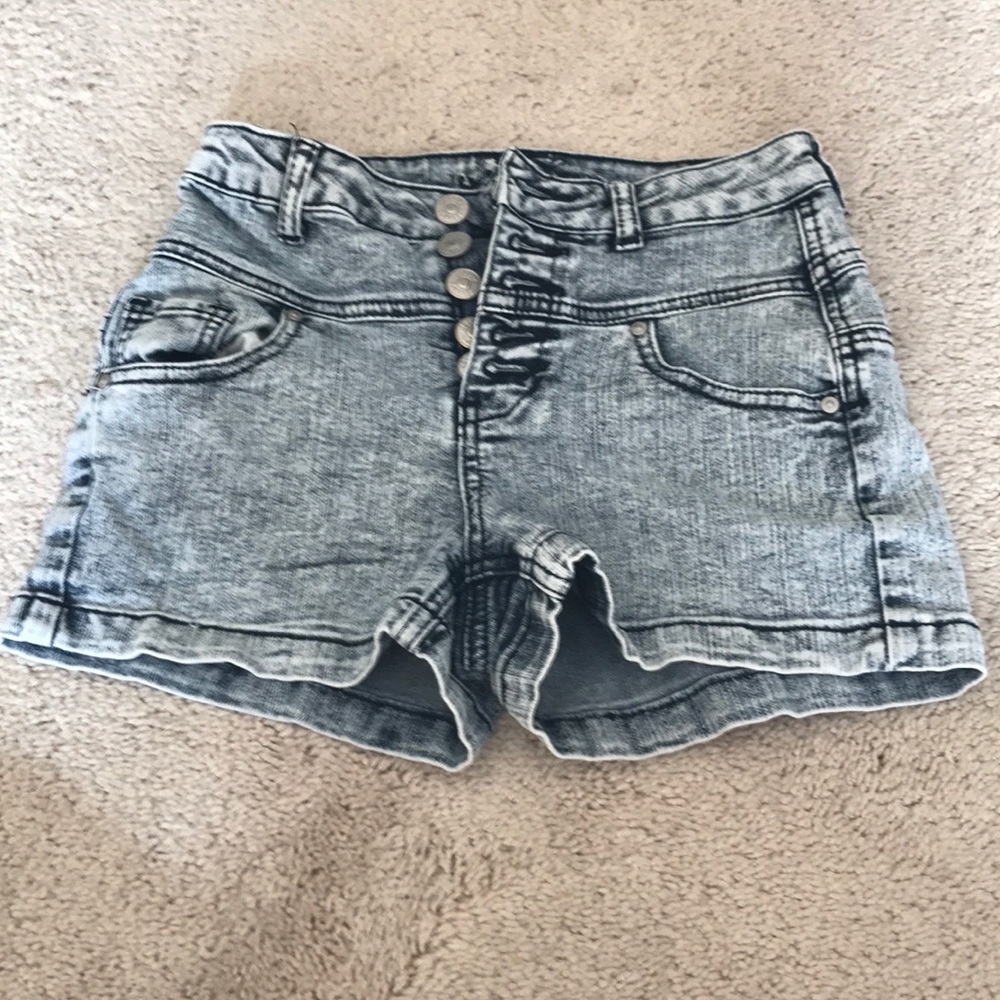 Acid wash shorts